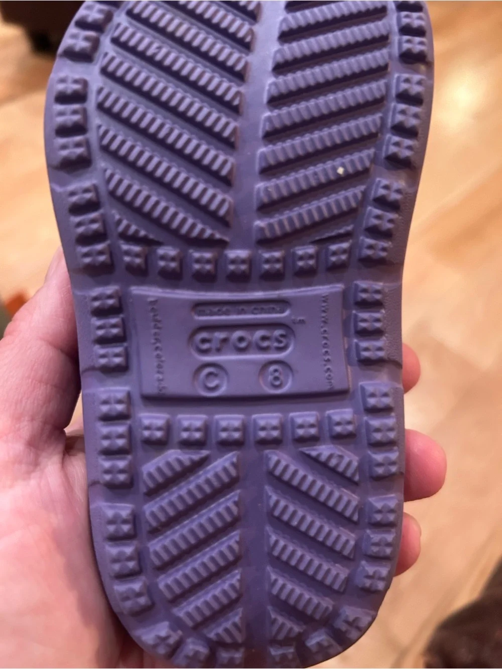 CROCS Kids Plush-Lined Clog in Lavender with Pink Lining